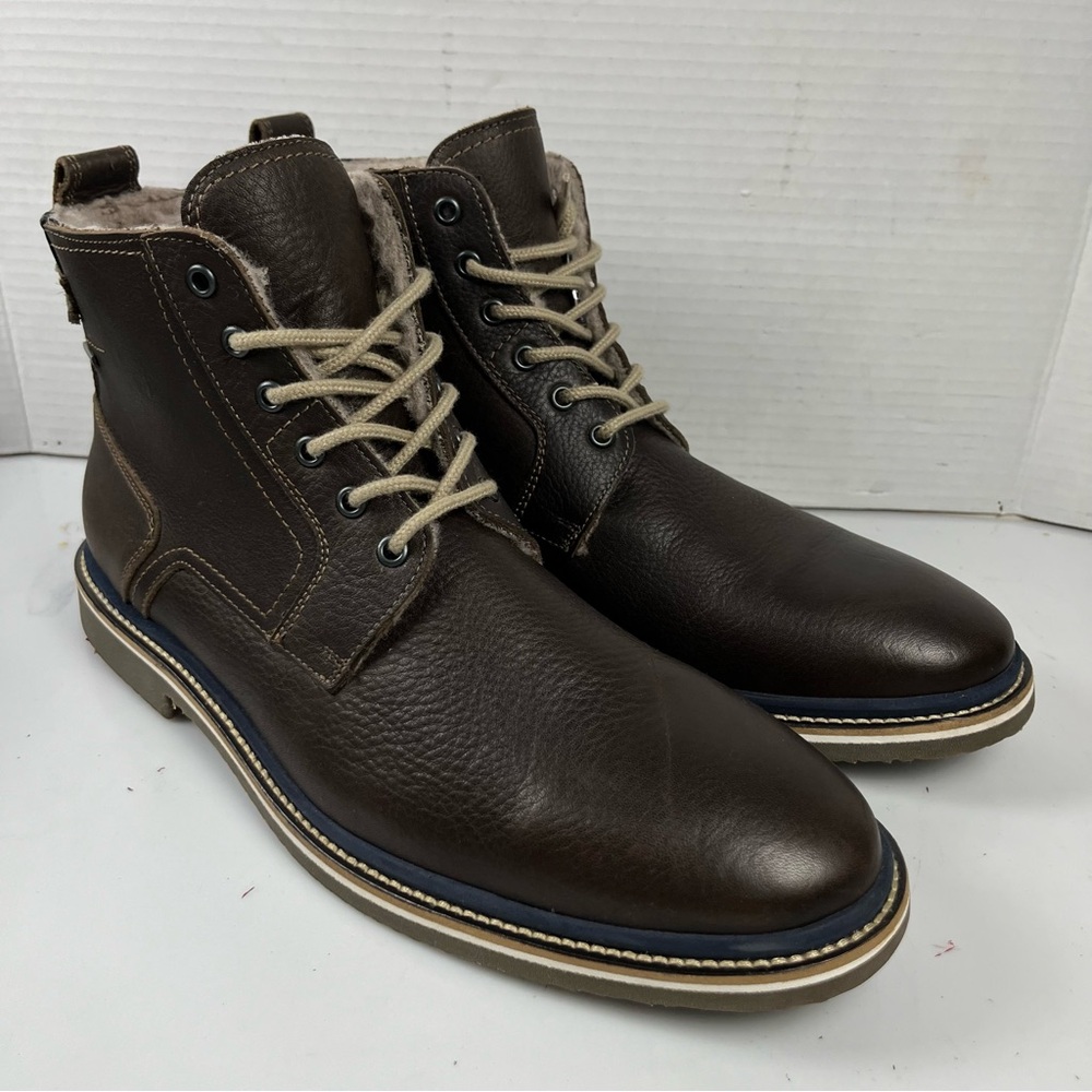 Lloyd Brown Leather Lace Up Fur Lined Ankle Boots Germany Mens US Size 11